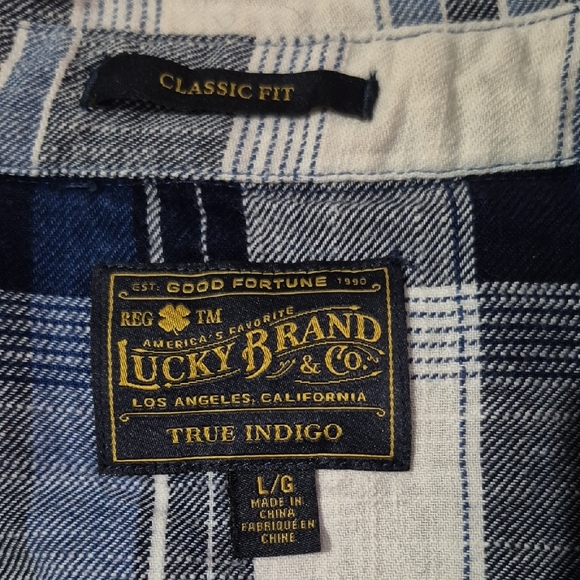 Lucky Brand "True Indigo" Classic Fit Flannel Shirt. - Picture 5 of 7